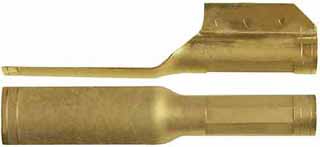 Ramrod pipe, brass, entry pipe with skirt, fancy octagon, for 5/16" ramrod