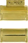 Ramrod pipe, brass, pistol forward pipe with pin lug, round with ringed ends, for 3/8" ramrod