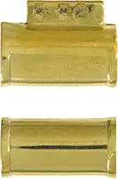Ramrod pipe, brass, pistol forward pipe with pin lug, round with ringed ends, for 3/8" ramrod