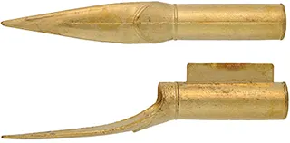 Ramrod pipe, brass, entry pipe with skirt, French Tulle fusil-de-chasse, for 3/8" ramrod