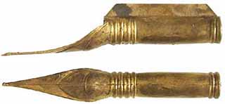 Ramrod pipe, brass, entry pipe with skirt, French fusil, for 3/8" ramrod