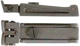 Rear Sight for Thompson Center Hawken,
fits 15/16" octagon barrels, for bead front sight,
disassembled with screws
