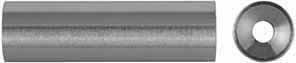 Ramrod tip, 7/16" diameter, iron, concave end, 8-32 thread, 1-1/2" long