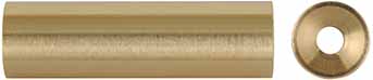 Ramrod tip, 1/2" diameter, brass, concave end, 8-32 thread, 1-1/2" long