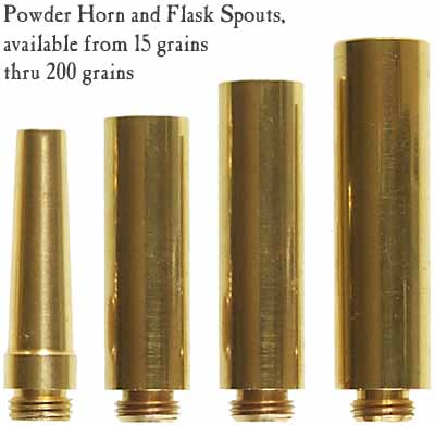 TWO TRESO brass  flask spouts Powder Measure Muzzleloader 150 and 200 grains 