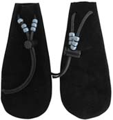 Suede Sight and muzzle Sacks, black with cord lock and decorative beads
