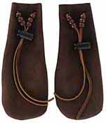 Suede Sight and muzzle Sacks, brown with cord lock and decorative beads