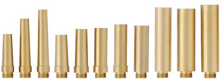 THREE TRESO brass flask spouts Powder Measures 100,110 grains  USA 90 