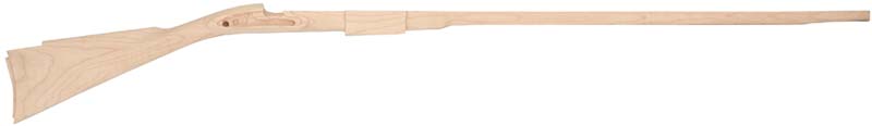 stock, Isaac Haines, fully shaped, pre-inlet,
"B" profile 38" swamped barrel, large Siler lock, fancy maple