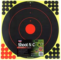 Shoot-N-C Targets
17-1/4" bullseye,
5 sheet pack of self adhesive targets