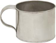 Tin cup,
12 ounce capacity