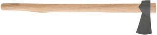 British Military Tomahawk,
2-3/4" edge, 4140 alloy steel,
22" tapered hickory handle,
made in the U.S.A.