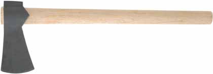 British Military Tomahawk,
2-3/4" edge, 4140 alloy steel,
18" tapered hickory handle,
made in the U.S.A.