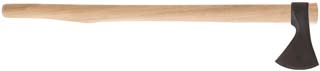 New Reliable Tomahawk,
4" cutting edge, 4140 alloy steel,
22" tapered hickory handle.
made in the U.S.A.
