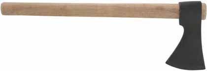 Old Reliable Tomahawk,
3-1/2" cutting edge, 4140 alloy steel,
18" tapered hickory handle.
made in the U.S.A.
