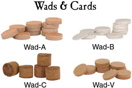 Cards & wads for muzzle loading rifles & revolvers